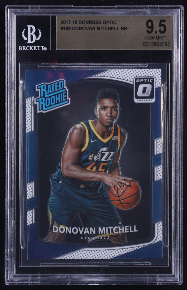 Donovan Mitchell 2017-18 Donruss Optic #188 RR RC (BGS 9.5) at PristineAuction.com Donovan Mitchell 2017-18 Donruss Optic #188 RR RC (BGS 9.5) at PristineAuction.com