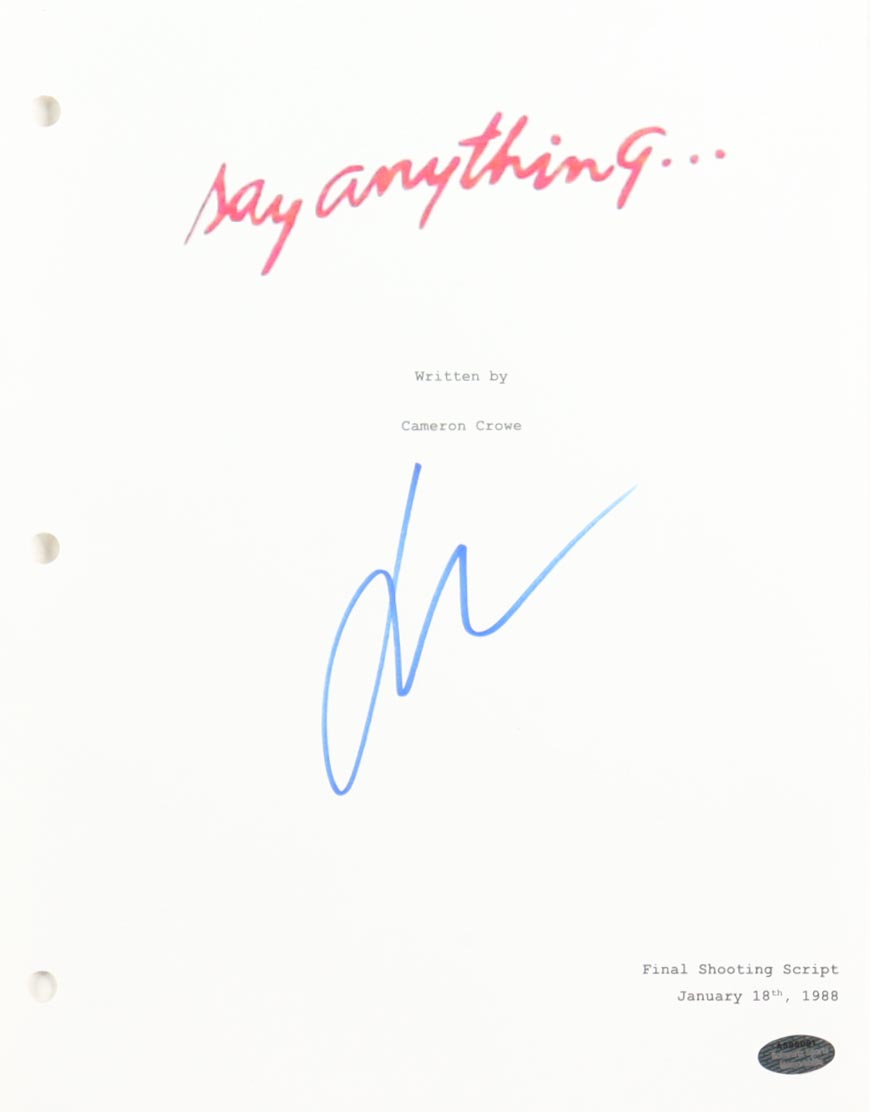 John Cusack Signed "Say Anything" Movie Script Cover (Schwartz) at PristineAuction.com John Cusack Signed "Say Anything" Movie Script Cover (Schwartz) at PristineAuction.com