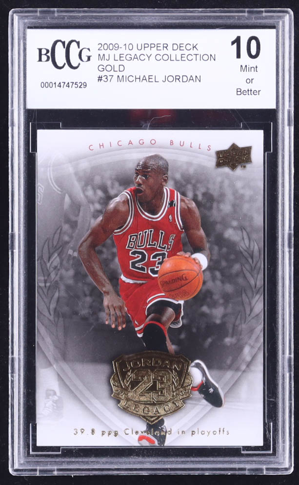 Michael Jordan 2009-10 Upper Deck Michael Jordan Legacy Collection Gold #37 (BCCG 10) at PristineAuction.com Michael Jordan 2009-10 Upper Deck Michael Jordan Legacy Collection Gold #37 (BCCG 10) at PristineAuction.com