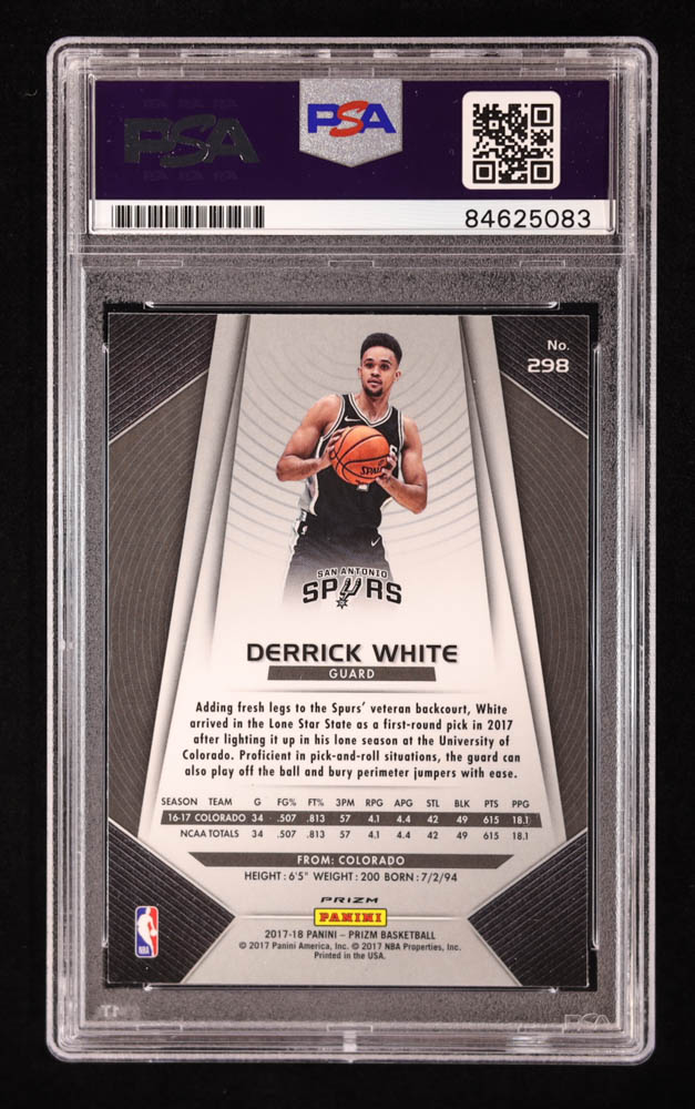 Derrick White Signed 2017-18 Panini Prizm Silver #298 RC (PSA | Auto 10) at PristineAuction.com Derrick White Signed 2017-18 Panini Prizm Silver #298 RC (PSA | Auto 10) at PristineAuction.com