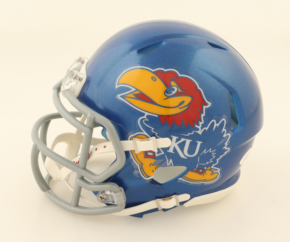 Austin Booker Signed Kansas Jayhawks Speed Mini Helmet (JSA) at PristineAuction.com Austin Booker Signed Kansas Jayhawks Speed Mini Helmet (JSA) at PristineAuction.com