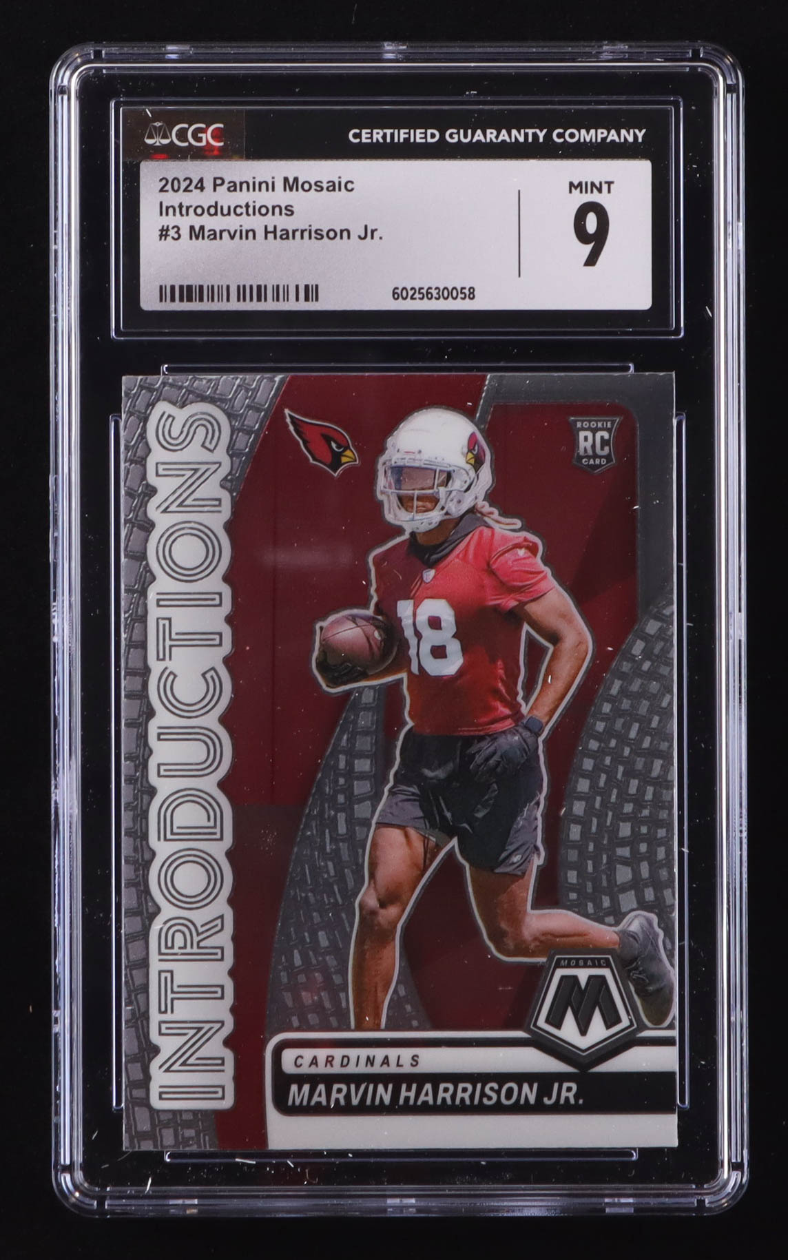 Marvin Harrison Jr. 2024 Panini Mosaic Introductions #3 RC (CGC 9) at PristineAuction.com Marvin Harrison Jr. 2024 Panini Mosaic Introductions #3 RC (CGC 9) at PristineAuction.com