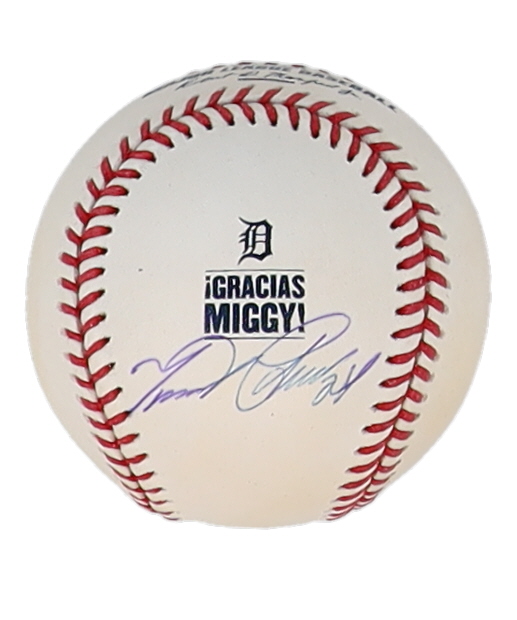 Miguel Cabrera Signed OML Gracias Miggy Logo Baseball (Beckett) at PristineAuction.com Miguel Cabrera Signed OML Gracias Miggy Logo Baseball (Beckett) at PristineAuction.com