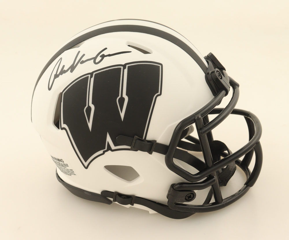 Andrew Van Ginkel Signed Wisconsin Badgers Speed Mini Helmet (JSA) at PristineAuction.com Andrew Van Ginkel Signed Wisconsin Badgers Speed Mini Helmet (JSA) at PristineAuction.com