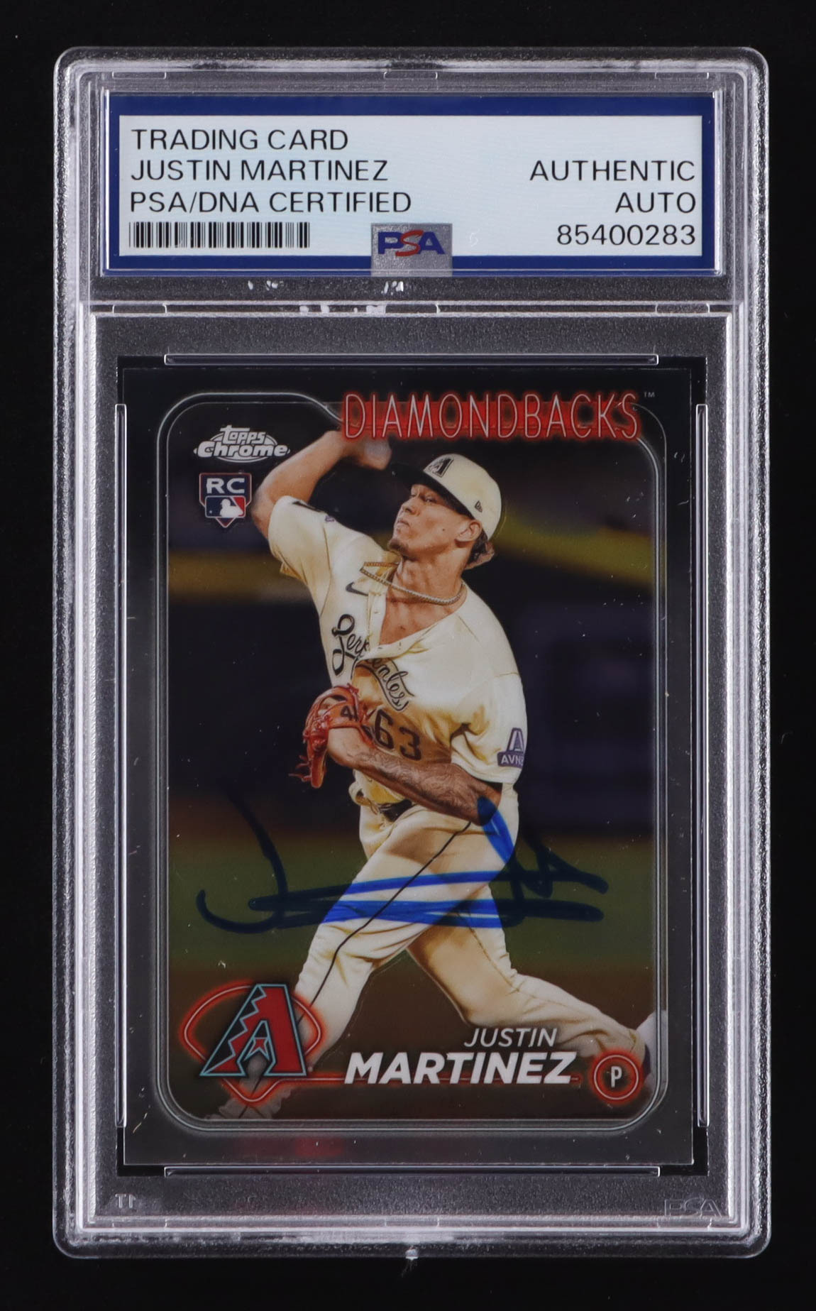 Justin Martinez Signed 2024 Topps Chrome #159 RC (PSA) at PristineAuction.com Justin Martinez Signed 2024 Topps Chrome #159 RC (PSA) at PristineAuction.com