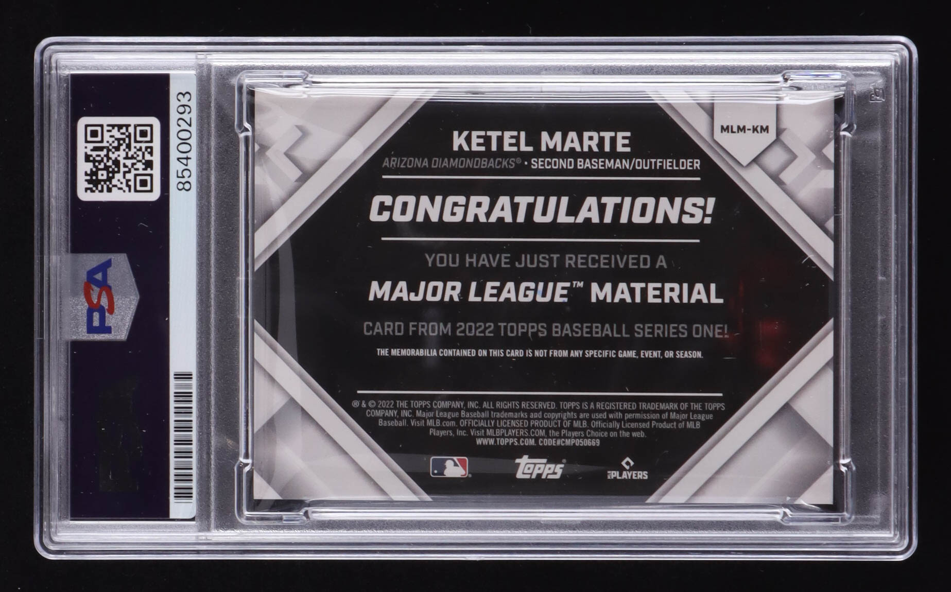 Ketel Marte Signed 2022 Topps Major League Material Relics #MLMKM (PSA) at PristineAuction.com Ketel Marte Signed 2022 Topps Major League Material Relics #MLMKM (PSA) at PristineAuction.com