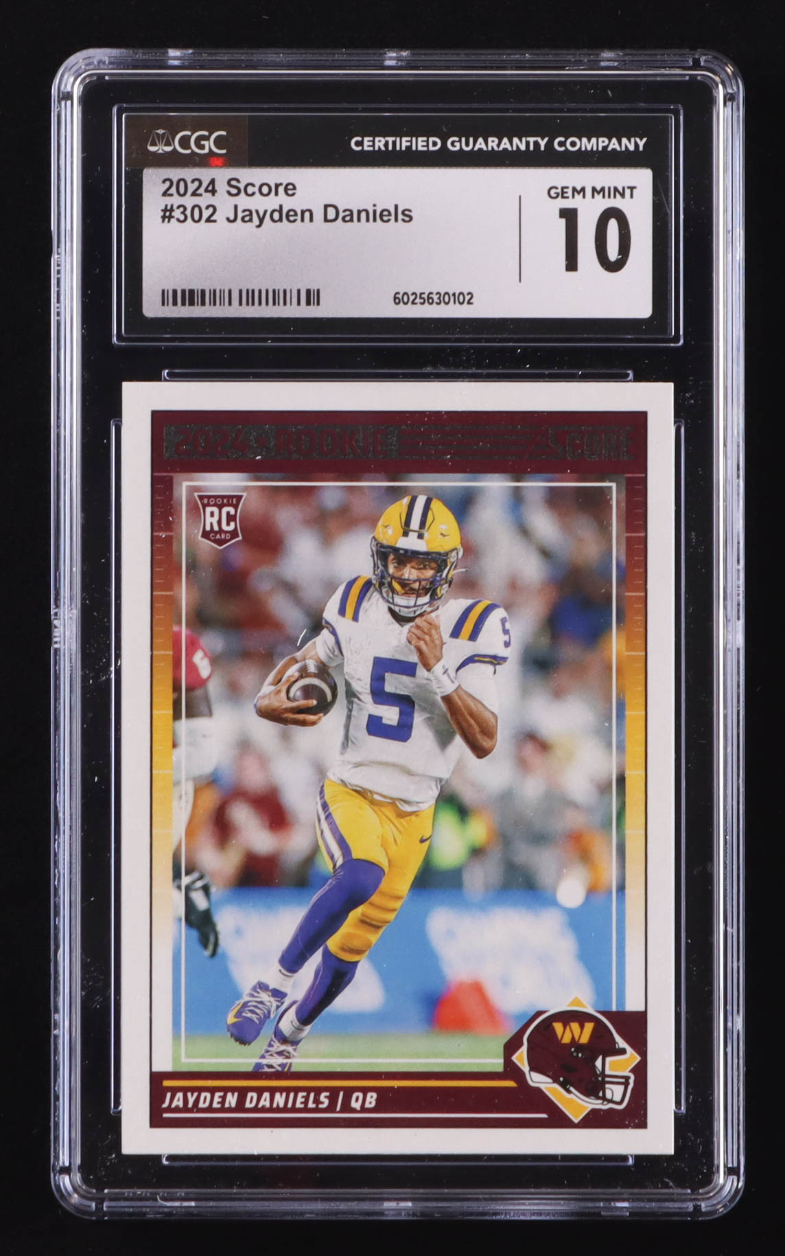 Jayden Daniels 2024 Score #302 RC (CGC 10) at PristineAuction.com Jayden Daniels 2024 Score #302 RC (CGC 10) at PristineAuction.com