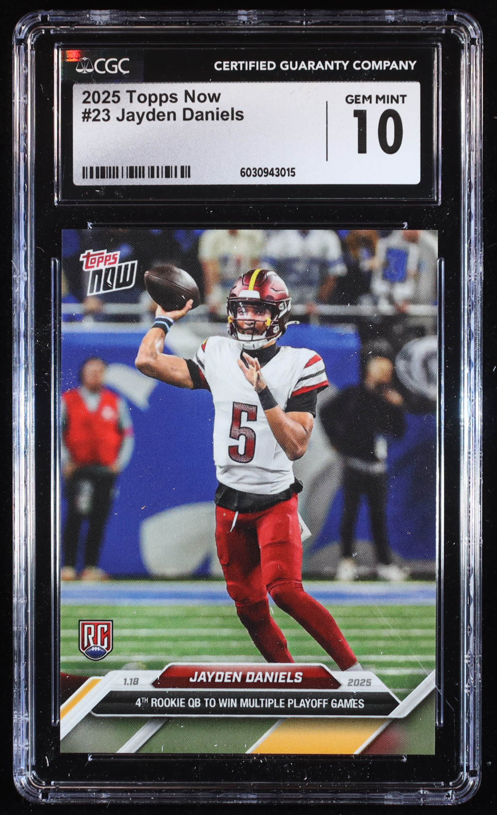 Jayden Daniels 2025 Topps Now #23 RC (CGC Gem Mint 10) at PristineAuction.com Jayden Daniels 2025 Topps Now #23 RC (CGC Gem Mint 10) at PristineAuction.com