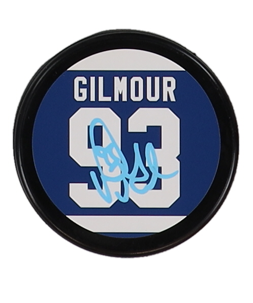 Doug Gilmour Signed Maple Leafs Logo Hockey Puck (JSA) at PristineAuction.com Doug Gilmour Signed Maple Leafs Logo Hockey Puck (JSA) at PristineAuction.com