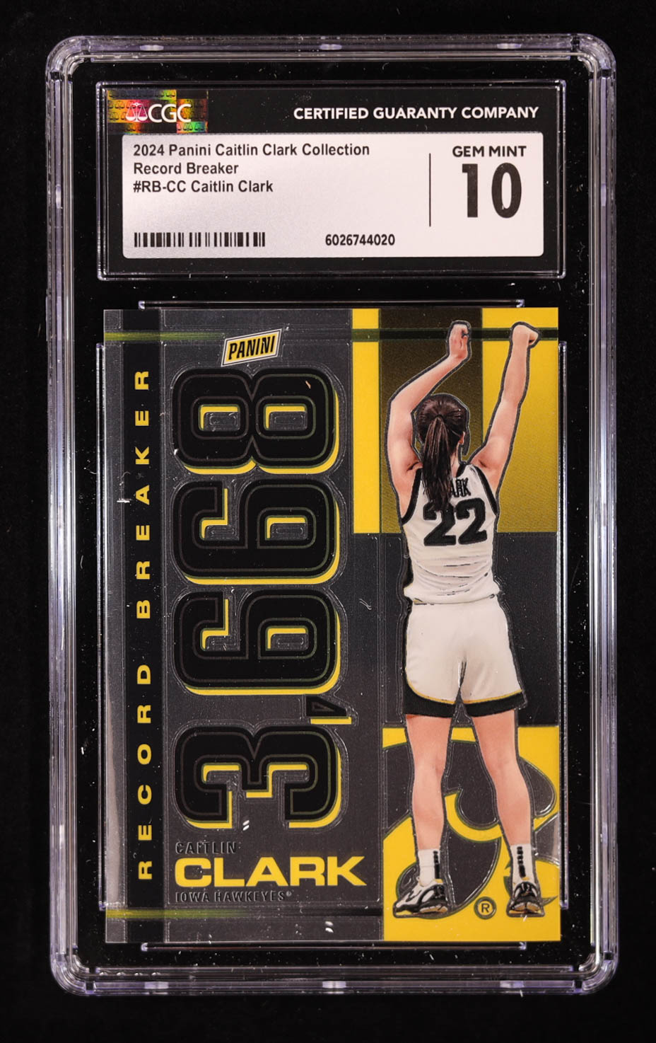 Caitlin Clark 2024 Panini Caitlin Clark Collection Record Breaker #RBCC RC (CGC 10) at PristineAuction.com Caitlin Clark 2024 Panini Caitlin Clark Collection Record Breaker #RBCC RC (CGC 10) at PristineAuction.com