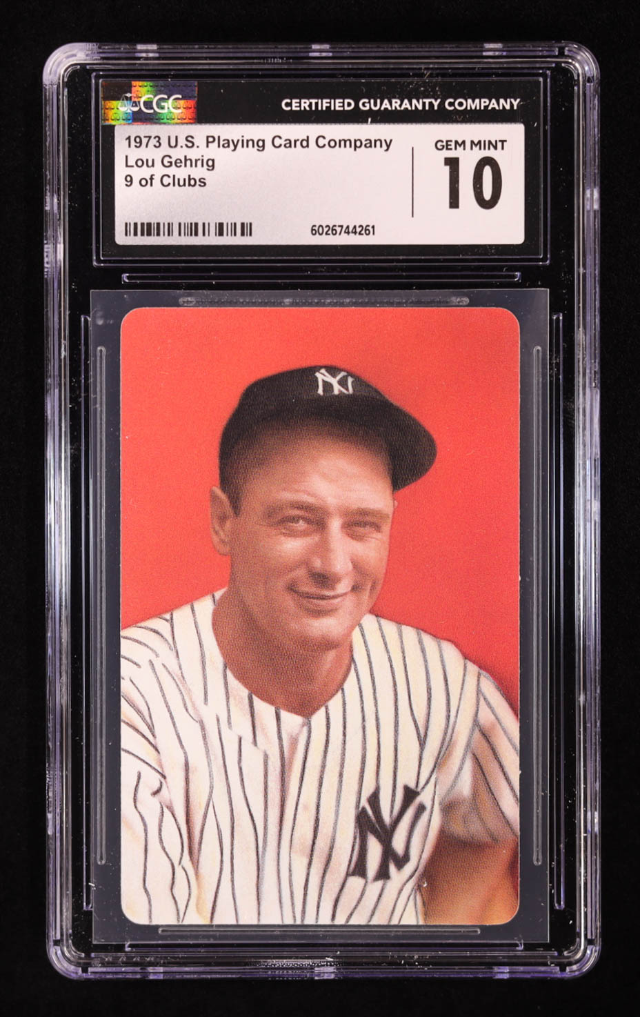 Lou Gehrig 1973 U.S. Playing Card Company - 9 Clubs (CGC 10) at PristineAuction.com Lou Gehrig 1973 U.S. Playing Card Company - 9 Clubs (CGC 10) at PristineAuction.com