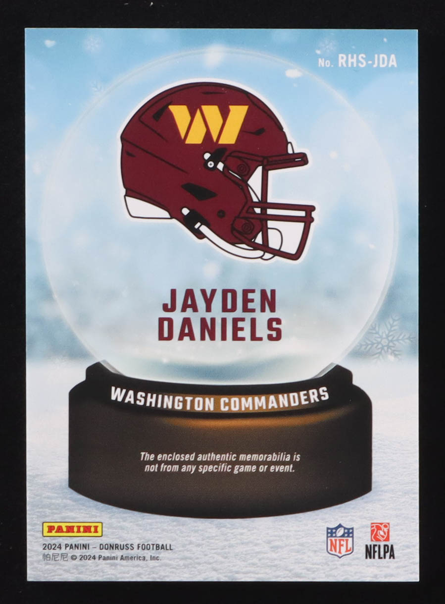 Jayden Daniels 2023 Panini Donruss Rookie Sweaters #RHSJDA RC at PristineAuction.com Jayden Daniels 2023 Panini Donruss Rookie Sweaters #RHSJDA RC at PristineAuction.com