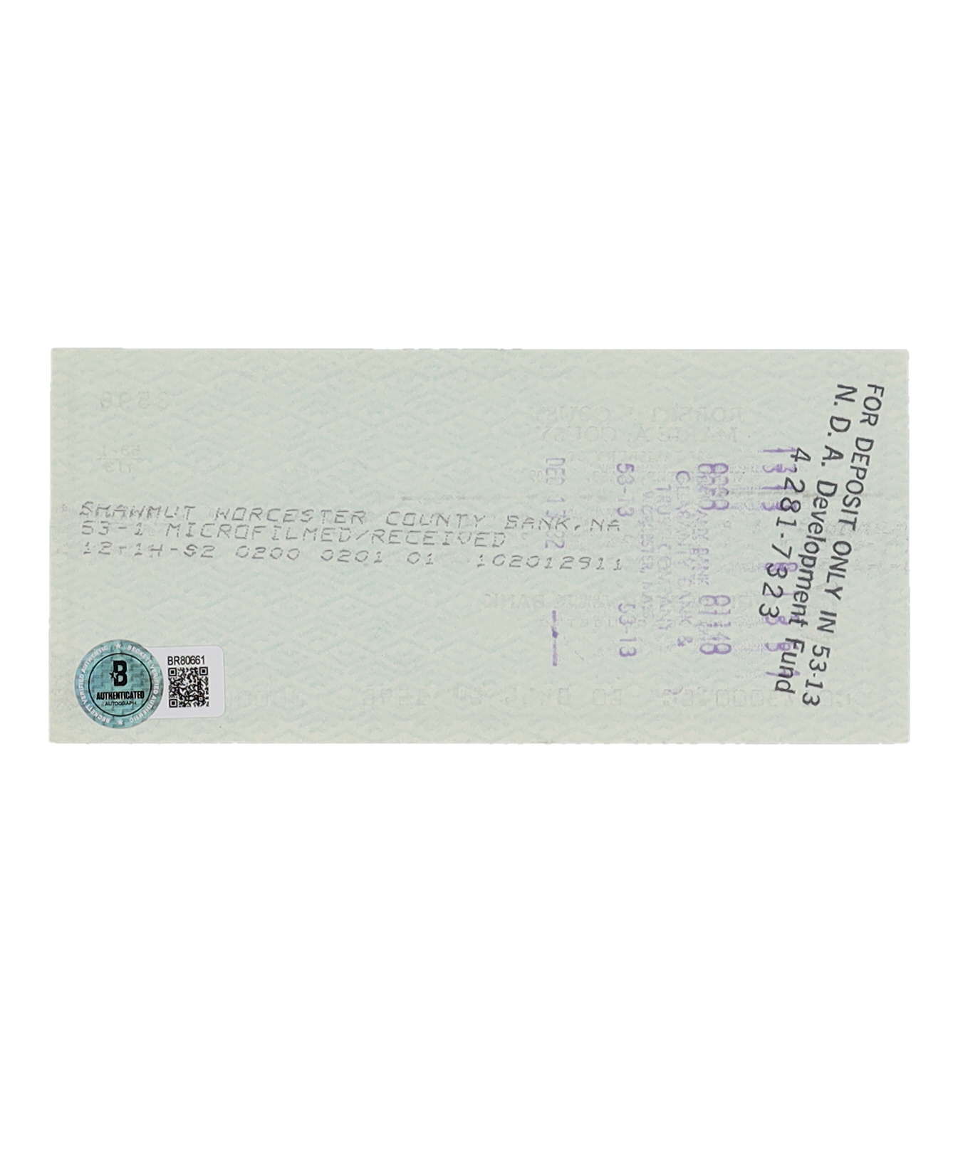 Robert "Bob" Cousy Signed 1986 Personal Check with 8x10 Photo (Beckett) at PristineAuction.com Robert "Bob" Cousy Signed 1986 Personal Check with 8x10 Photo (Beckett) at PristineAuction.com