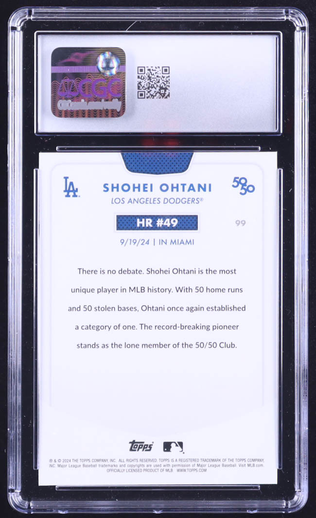 Shohei Ohtani 2024 Topps 50/50 Ohtani #99 (CGC 10) at PristineAuction.com Shohei Ohtani 2024 Topps 50/50 Ohtani #99 (CGC 10) at PristineAuction.com