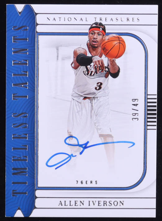 Allen Iverson 2022-23 Panini National Treasures Timeless Talents Signatures #24 #39/49 at PristineAuction.com Allen Iverson 2022-23 Panini National Treasures Timeless Talents Signatures #24 #39/49 at PristineAuction.com
