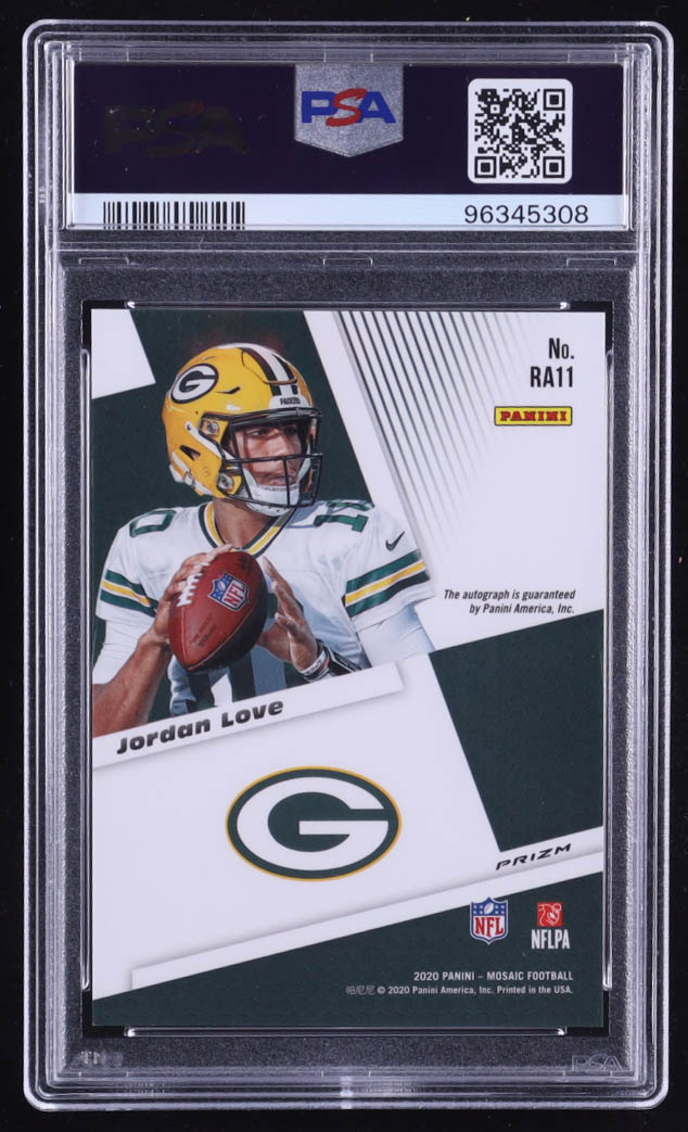 Jordan Love 2020 Panini Mosaic Rookie Autographs Mosaic #11 RC (PSA 10) at PristineAuction.com Jordan Love 2020 Panini Mosaic Rookie Autographs Mosaic #11 RC (PSA 10) at PristineAuction.com