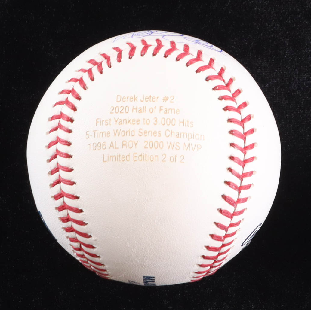 Derek Jeter Signed LE Career Stat OML Baseball (MLB) at PristineAuction.com Derek Jeter Signed LE Career Stat OML Baseball (MLB) at PristineAuction.com