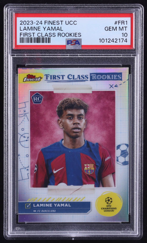 Lamine Yamal 2023-24 Finest UEFA Club Competitions First Class Rookies #FR1 RC (PSA 10) at PristineAuction.com Lamine Yamal 2023-24 Finest UEFA Club Competitions First Class Rookies #FR1 RC (PSA 10) at PristineAuction.com