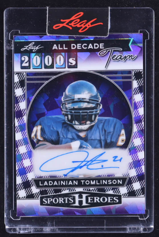 Ladainian Tomlinson 2025 Leaf Sports Heroes All Decade 2000s Team Cracked Ice Purple #D00LT1 #14/15 at PristineAuction.com Ladainian Tomlinson 2025 Leaf Sports Heroes All Decade 2000s Team Cracked Ice Purple #D00LT1 #14/15 at PristineAuction.com