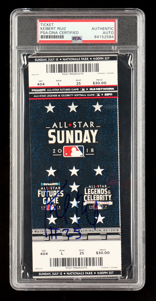 Keibert Ruiz Signed 2018 Original All-Star Sunday Futures Game Ticket (PSA) at PristineAuction.com Keibert Ruiz Signed 2018 Original All-Star Sunday Futures Game Ticket (PSA) at PristineAuction.com