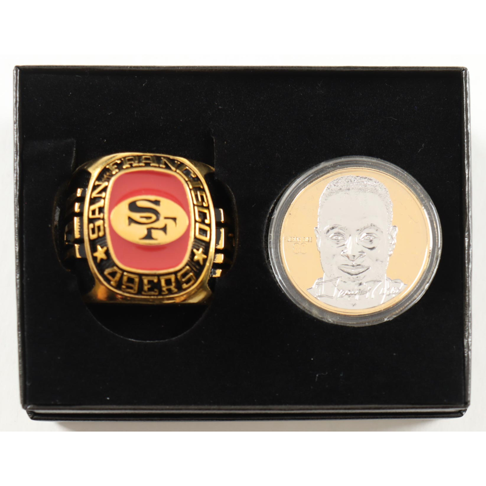 The Highland Mint LE Jerry Rice 24kt Gold Overlay Coin With 49ers Team ...