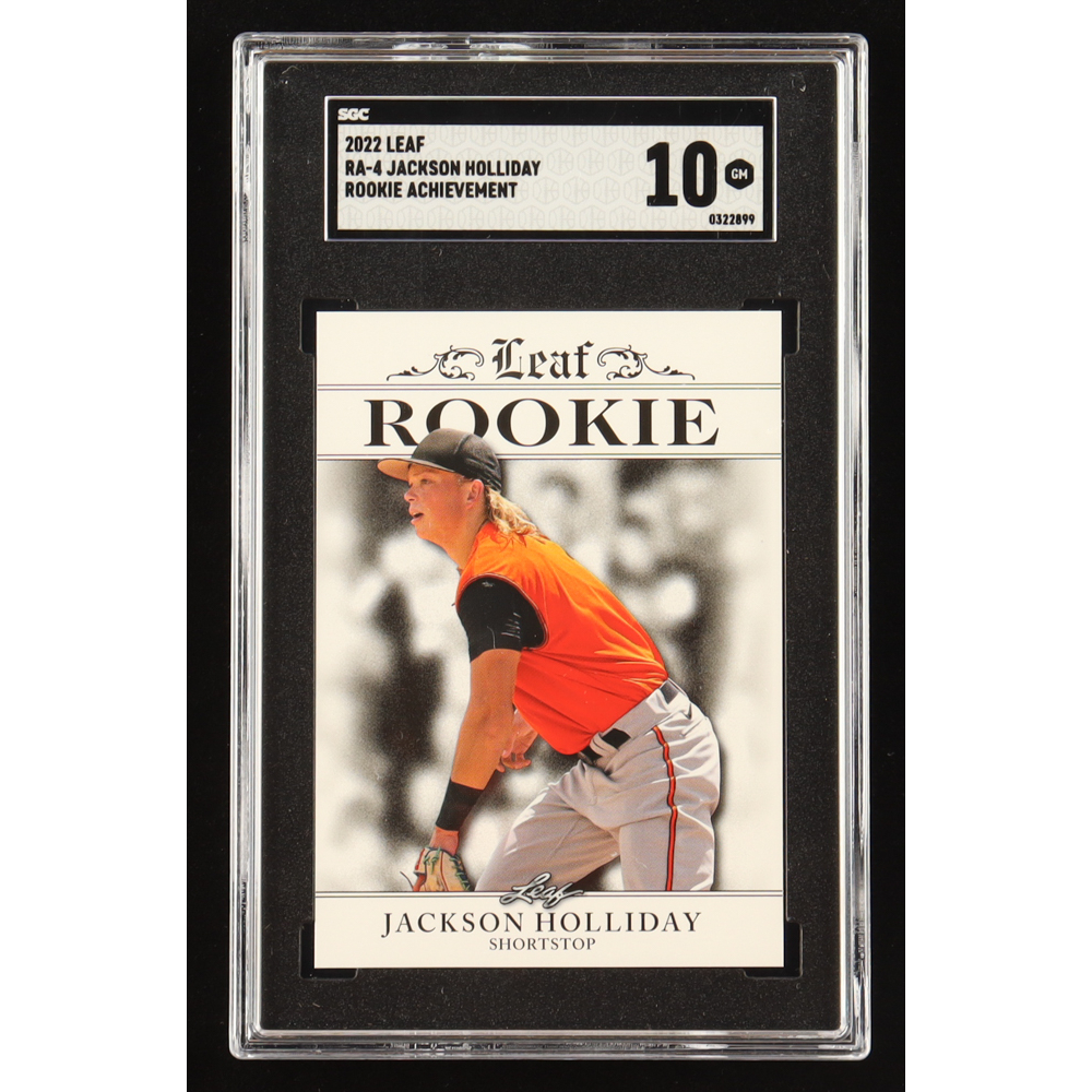 Jackson Holliday 2022 Leaf Rookie Achievement #RA4 RC (SGC 10) at PristineAuction.com