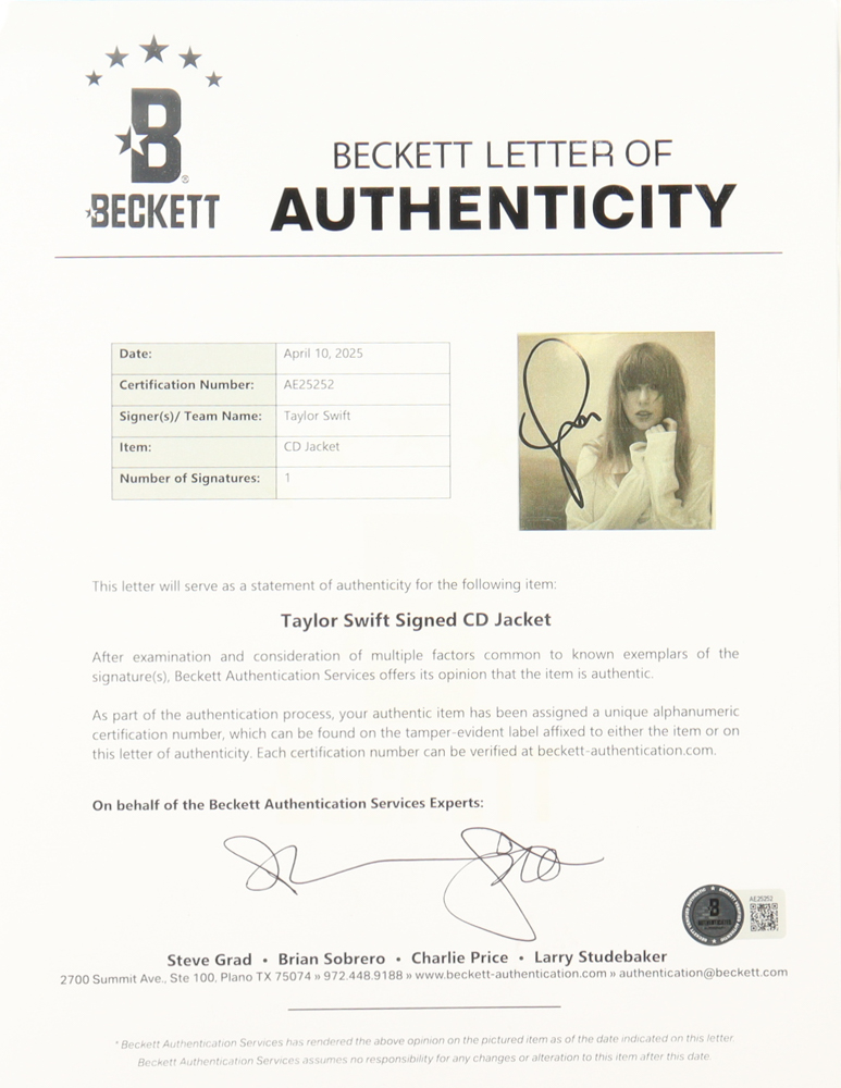 Taylor Swift Signed Custom Framed "The Tortured Poets Department" CD Album Insert Display With Disc (Beckett) at PristineAuction.com Taylor Swift Signed Custom Framed "The Tortured Poets Department" CD Album Insert Display With Disc (Beckett) at PristineAuction.com