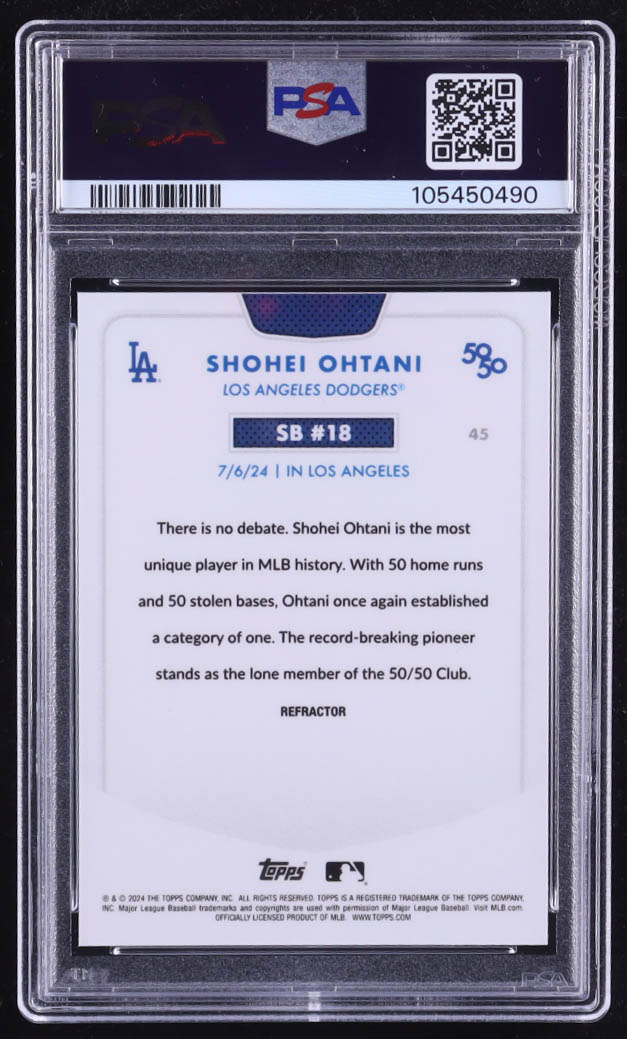 Shohei Ohtani 2024 Topps 50/50 Ohtani Chrome Refractors #45 (PSA 10) at PristineAuction.com Shohei Ohtani 2024 Topps 50/50 Ohtani Chrome Refractors #45 (PSA 10) at PristineAuction.com