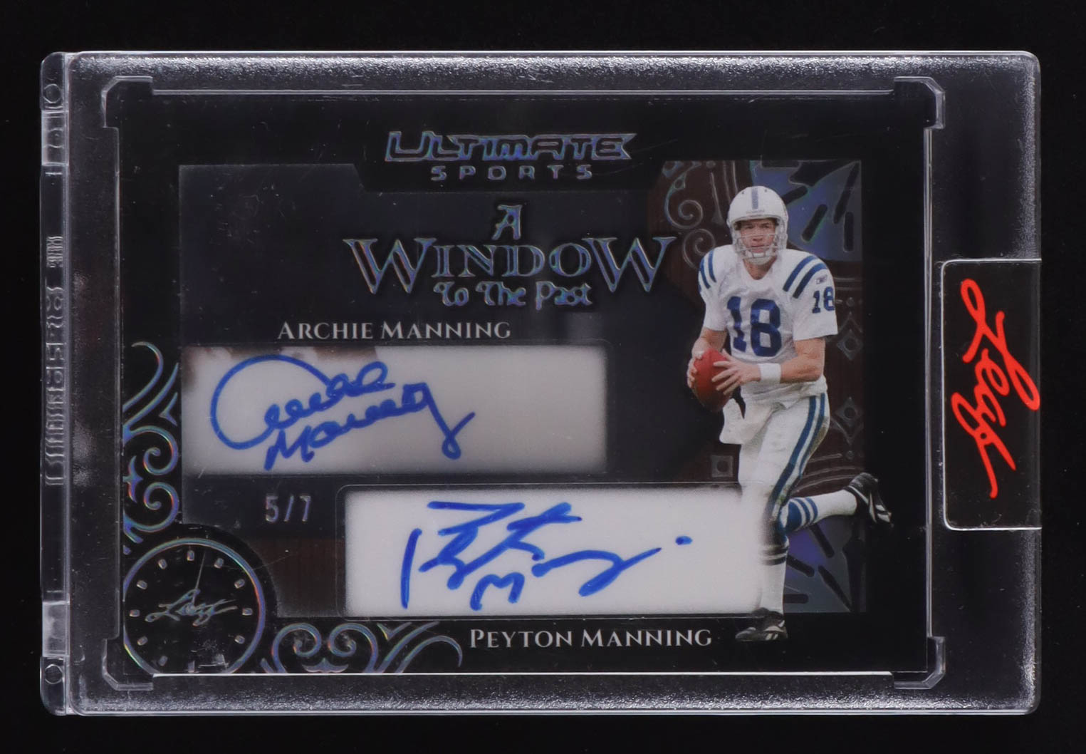 Peyton Manning / Archie Manning 2024 Leaf A Window To The Past Autographs #UXW6 #5/7 at PristineAuction.com Peyton Manning / Archie Manning 2024 Leaf A Window To The Past Autographs #UXW6 #5/7 at PristineAuction.com