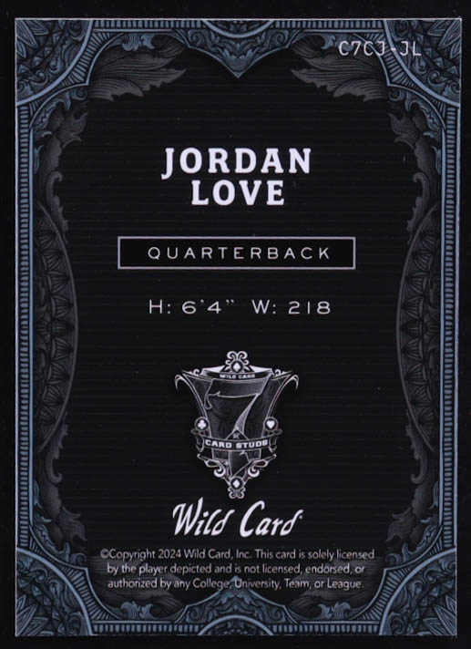 Jordan Love 2024 Wild Card 7 Card Studs Joker Oil Spill #C7CJJL #1/1 at PristineAuction.com Jordan Love 2024 Wild Card 7 Card Studs Joker Oil Spill #C7CJJL #1/1 at PristineAuction.com