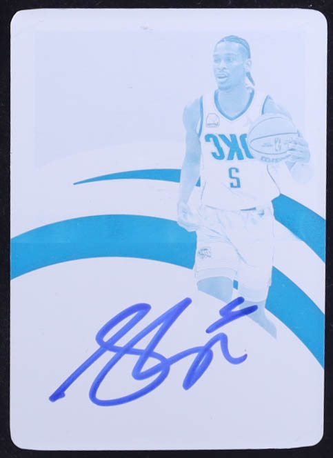Shai Gilgeous-Alexander Signed 2021-22 Immaculate Collection Patch Autographs Printing Cyan Plate #3 #1/1 at PristineAuction.com Shai Gilgeous-Alexander Signed 2021-22 Immaculate Collection Patch Autographs Printing Cyan Plate #3 #1/1 at PristineAuction.com