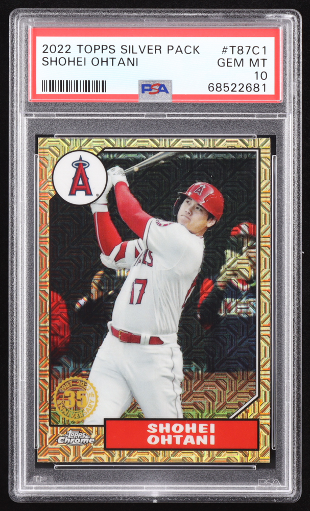 Shohei Ohtani 2022 Topps '87 Topps Silver Pack Chrome #T87C1 (PSA 10) at PristineAuction.com Shohei Ohtani 2022 Topps '87 Topps Silver Pack Chrome #T87C1 (PSA 10) at PristineAuction.com