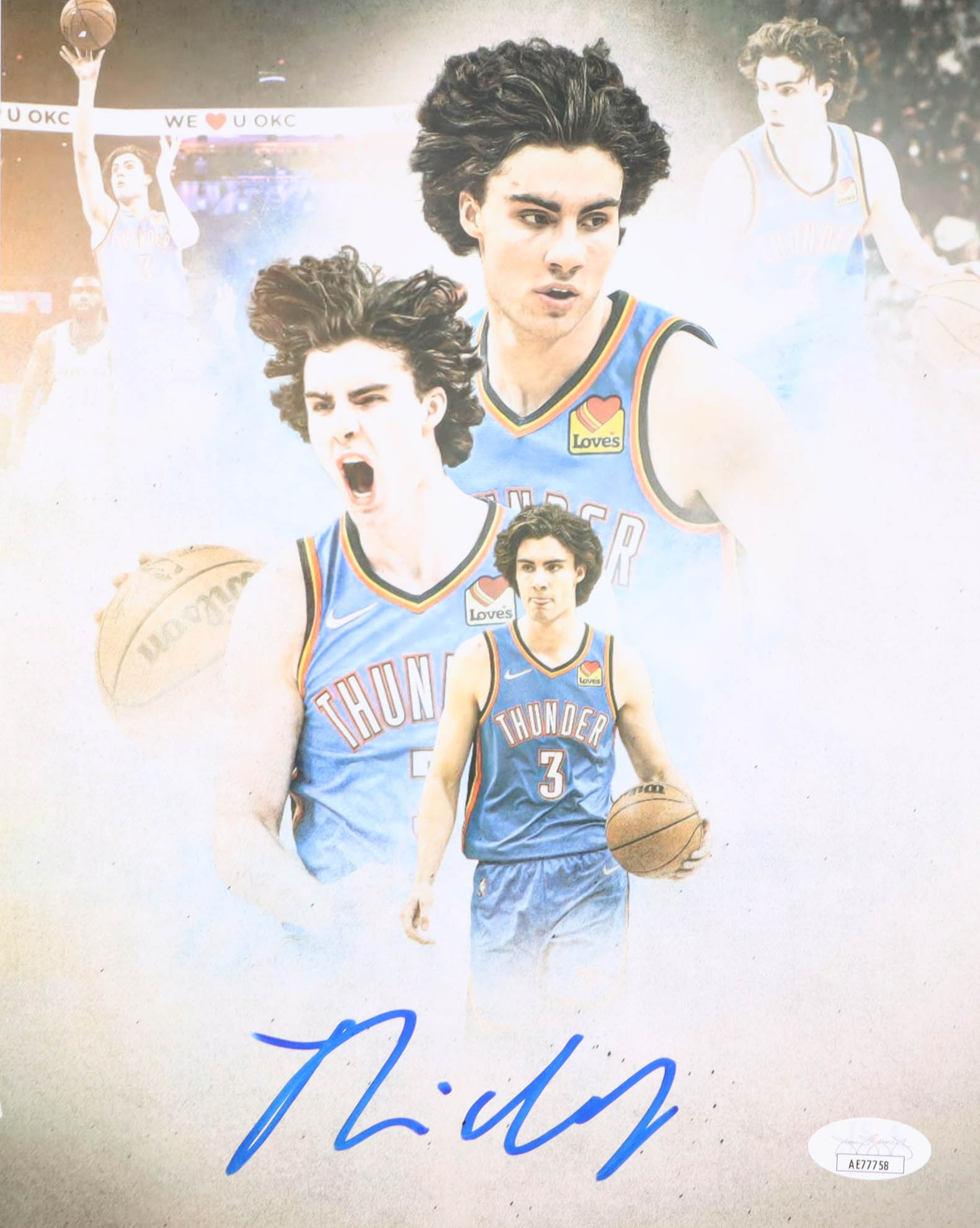 Josh Giddey Signed Thunder NBA 8x10 Photo (JSA) at PristineAuction.com Josh Giddey Signed Thunder NBA 8x10 Photo (JSA) at PristineAuction.com