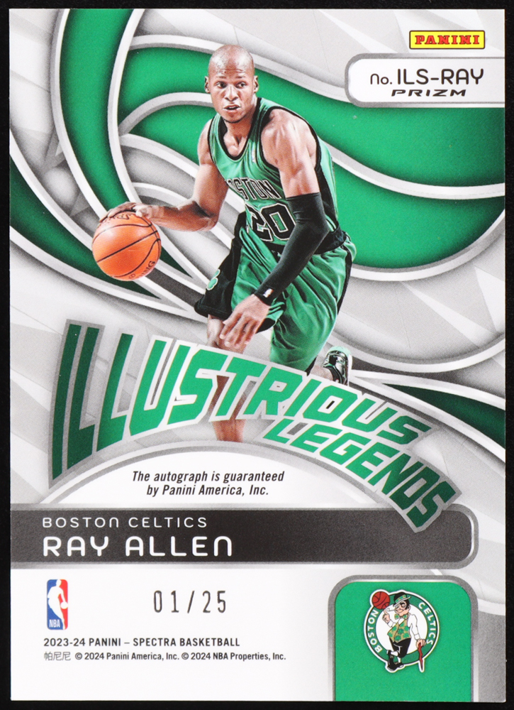Ray Allen 2023-24 Panini Spectra Illustrious Legends Signatures Meta #1 #01/25 at PristineAuction.com Ray Allen 2023-24 Panini Spectra Illustrious Legends Signatures Meta #1 #01/25 at PristineAuction.com