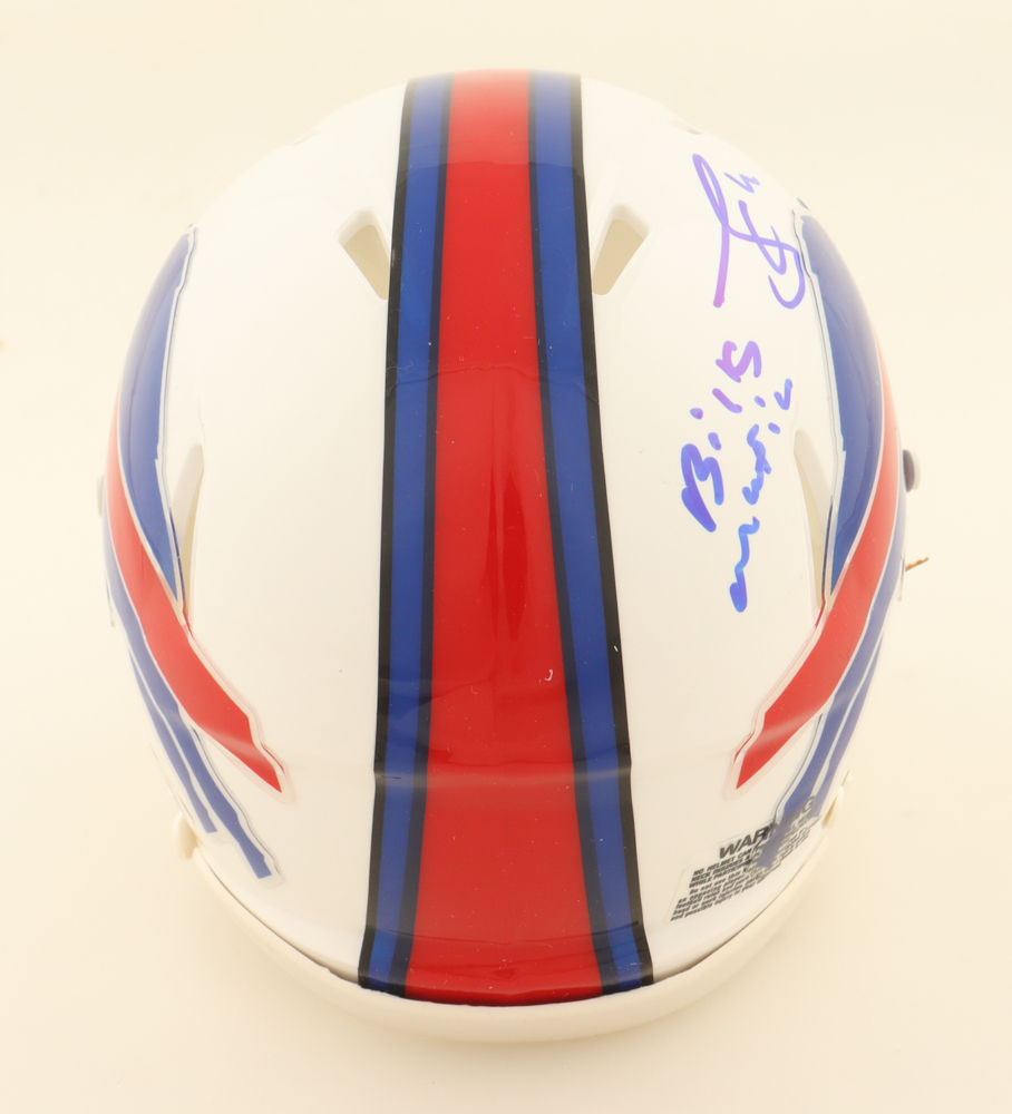 James Cook Signed Bills Speed Mini Helmet Inscribed "Bills Mafia" (JSA) at PristineAuction.com James Cook Signed Bills Speed Mini Helmet Inscribed "Bills Mafia" (JSA) at PristineAuction.com