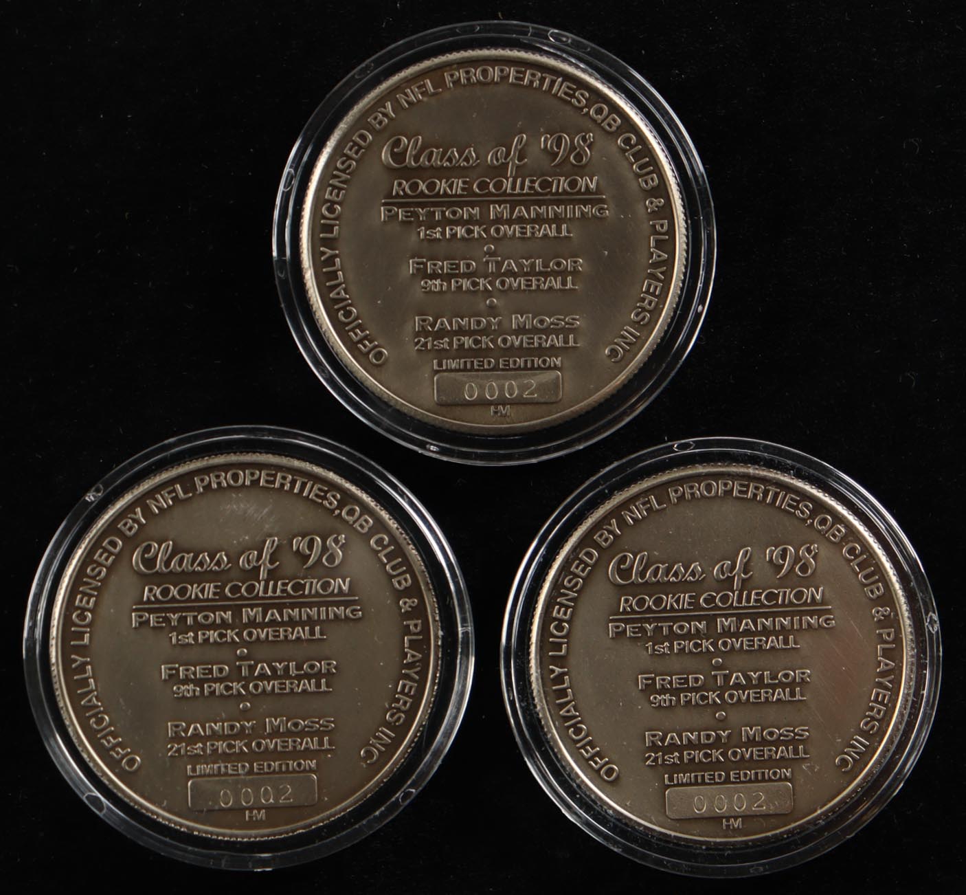 Set of (3) LE "Class of 1998" Highland Mint Solid Nickel Silver Medallions with Original Case at PristineAuction.com Set of (3) LE "Class of 1998" Highland Mint Solid Nickel Silver Medallions with Original Case at PristineAuction.com