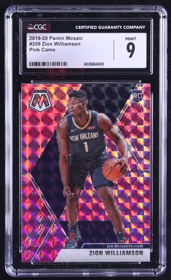 Zion Williamson 2019-20 Panini Mosaic Mosaic Pink Camo #209 RC (CGC 9) at PristineAuction.com Zion Williamson 2019-20 Panini Mosaic Mosaic Pink Camo #209 RC (CGC 9) at PristineAuction.com