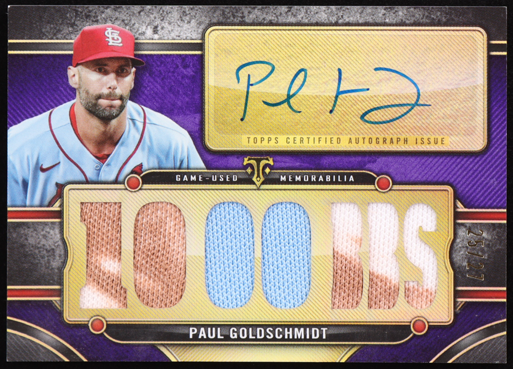 Paul Goldschmidt 2024 Topps Triple Threads Autograph Relics Amethyst #TTARPG4 #25/27