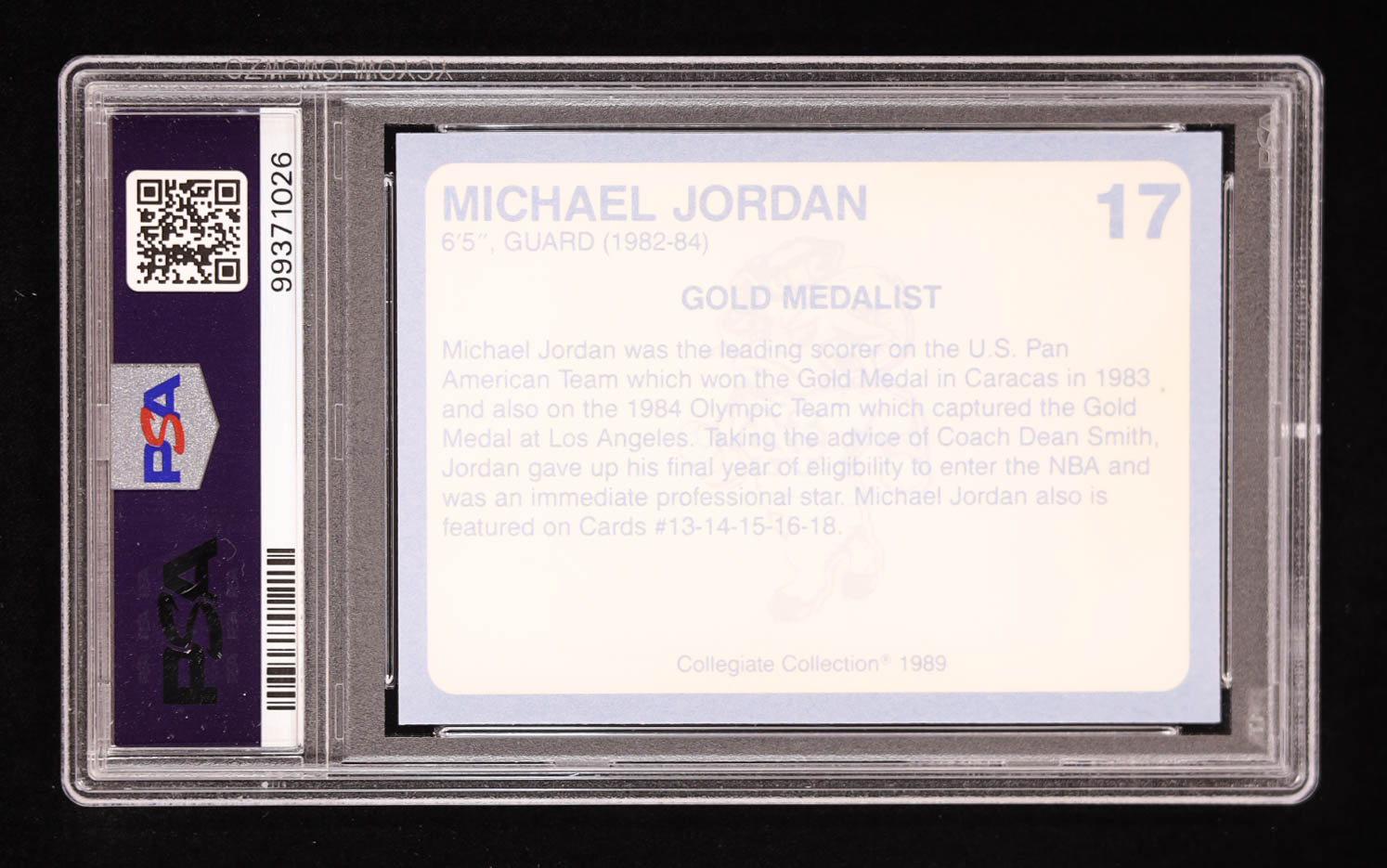 Michael Jordan 1989-90 North Carolina Collegiate Collection #17 (PSA 10) at PristineAuction.com Michael Jordan 1989-90 North Carolina Collegiate Collection #17 (PSA 10) at PristineAuction.com