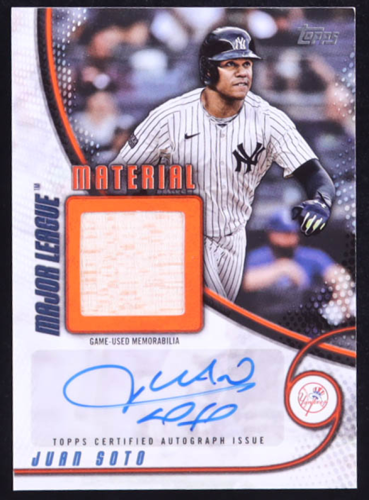 Juan Soto 2025 Topps Major League Materials Autographs Orange #MLMARJS #16/25