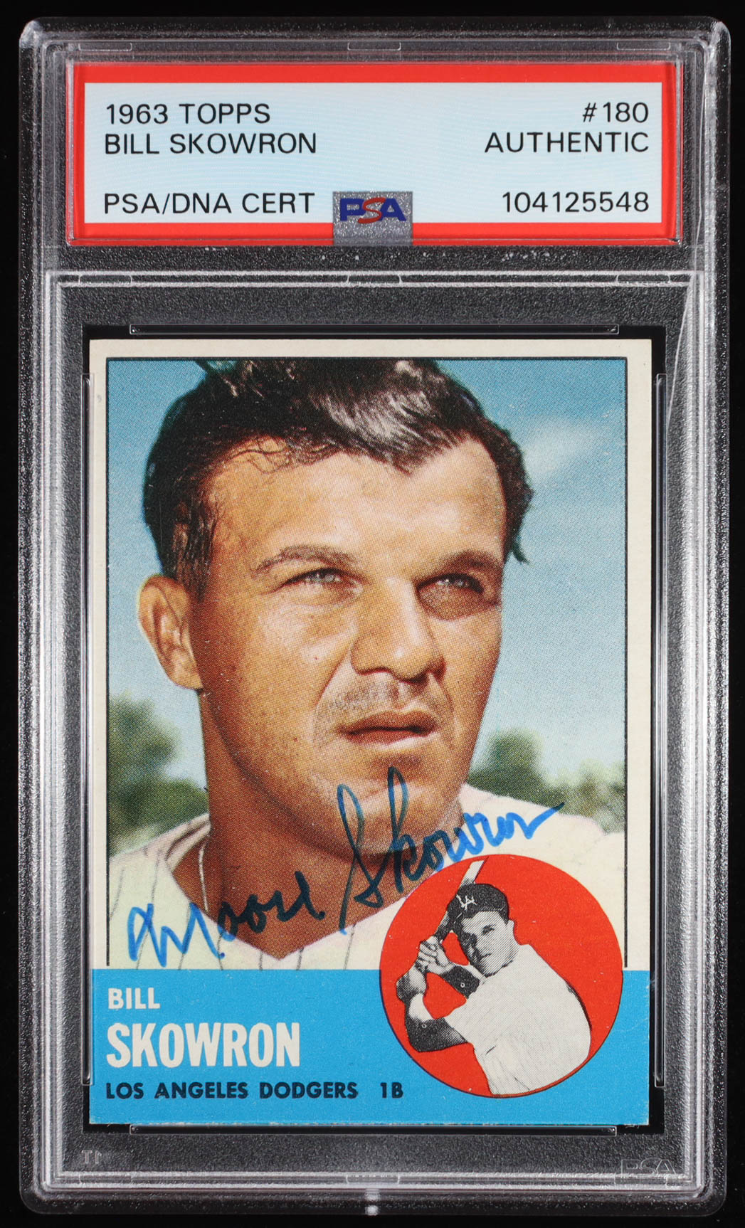 Bill Skowron Signed 1963 Topps #180 (PSA Authentic) at PristineAuction.com Bill Skowron Signed 1963 Topps #180 (PSA Authentic) at PristineAuction.com