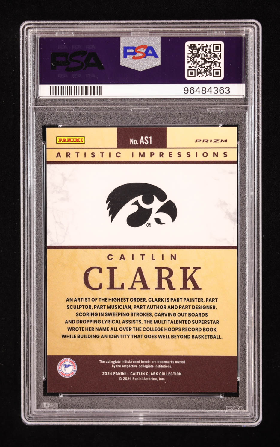 Caitlin Clark 2024 Panini Caitlin Clark Collection Select Artistic Selections #AS1 RC (PSA 10) at PristineAuction.com Caitlin Clark 2024 Panini Caitlin Clark Collection Select Artistic Selections #AS1 RC (PSA 10) at PristineAuction.com