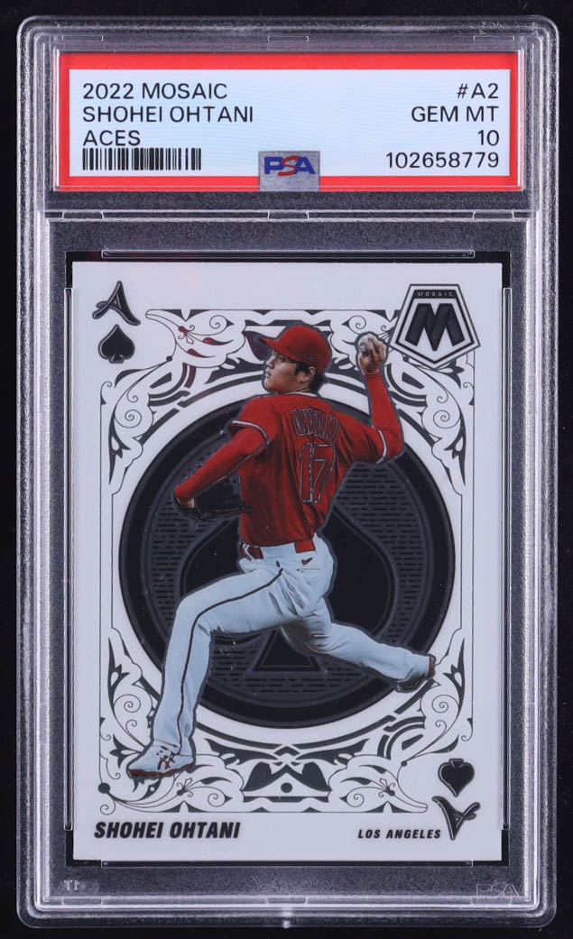 Shohei Ohtani 2022 Panini Mosaic Aces #2 (PSA 10) at PristineAuction.com Shohei Ohtani 2022 Panini Mosaic Aces #2 (PSA 10) at PristineAuction.com
