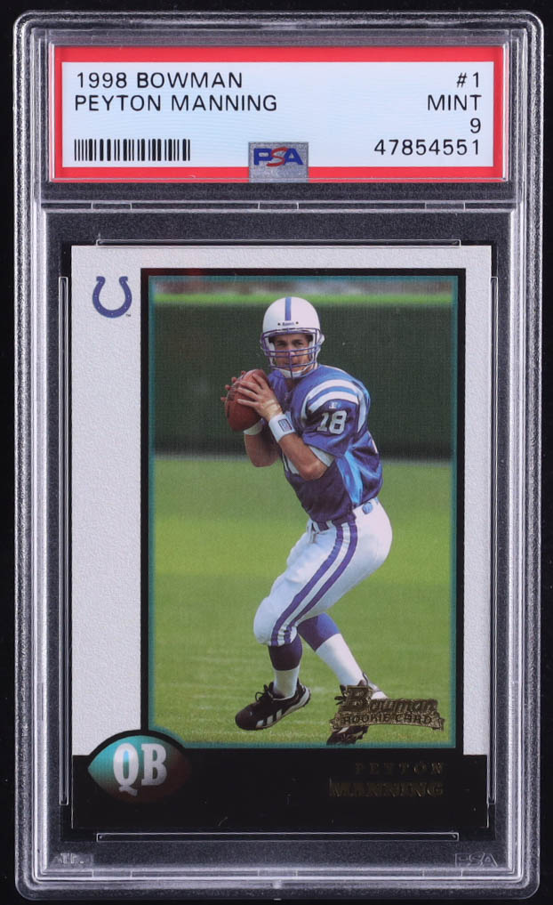 Peyton Manning 1998 Bowman #1 RC (PSA 9) at PristineAuction.com Peyton Manning 1998 Bowman #1 RC (PSA 9) at PristineAuction.com
