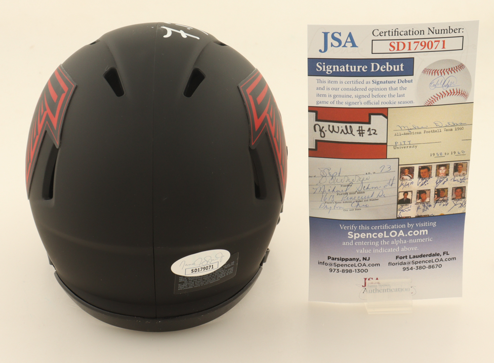 Frank Darby Signed Falcons Eclipse Alternate Speed Mini Helmet (JSA) at PristineAuction.com Frank Darby Signed Falcons Eclipse Alternate Speed Mini Helmet (JSA) at PristineAuction.com