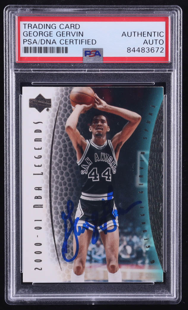 George Gervin Signed 2001-02 Upper Deck Legends #44 (PSA Authentic) at PristineAuction.com George Gervin Signed 2001-02 Upper Deck Legends #44 (PSA Authentic) at PristineAuction.com