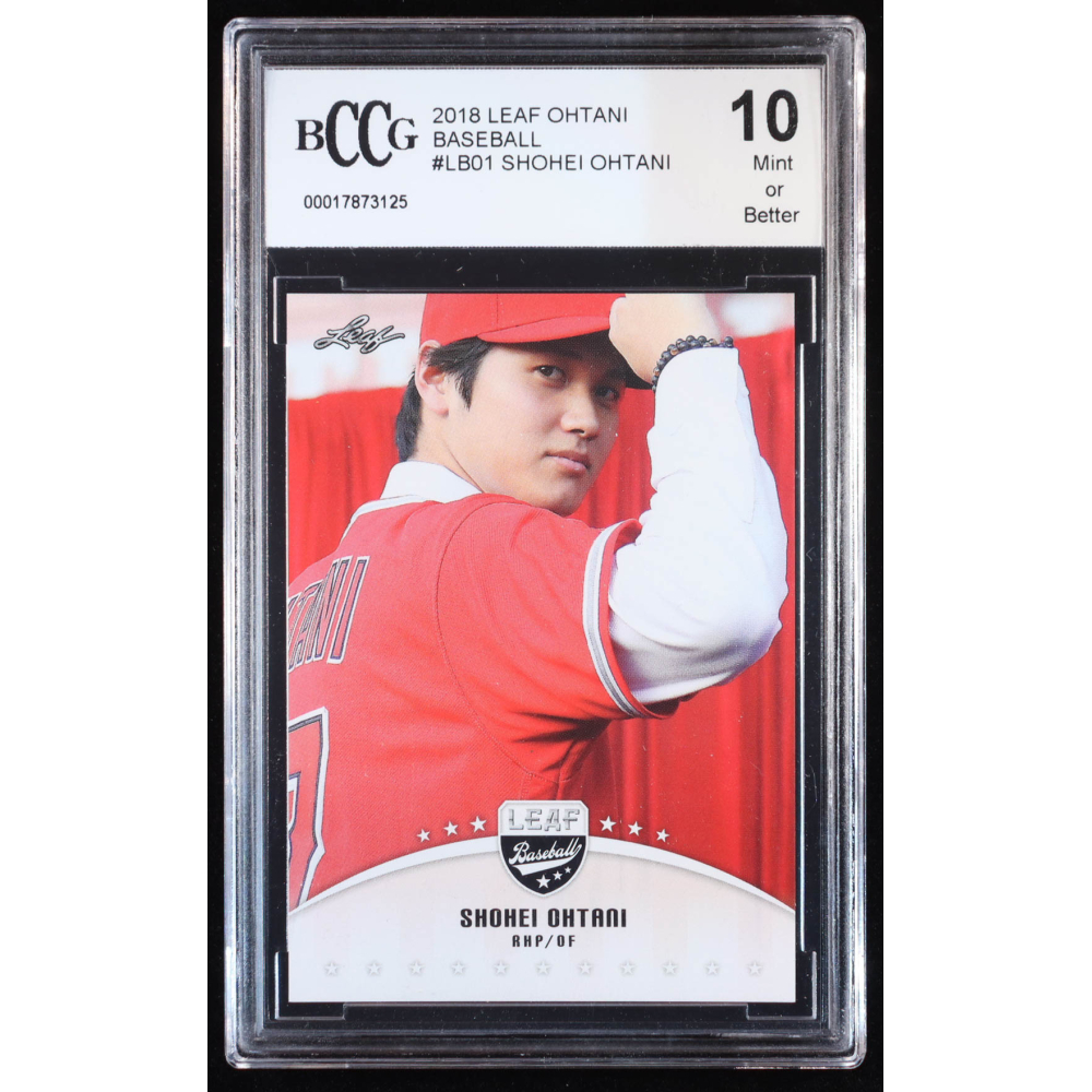 Shohei Ohtani 2018 Leaf Ohtani Baseball #LB01 RC (BCCG 10) at PristineAuction.com Shohei Ohtani 2018 Leaf Ohtani Baseball #LB01 RC (BCCG 10) at PristineAuction.com