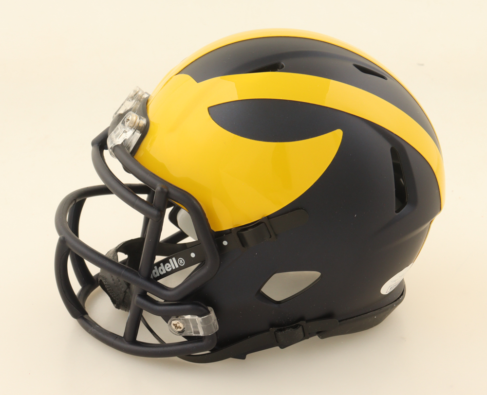 Cornelius Johnson Signed Michigan Wolverines 2023 National Champions Logo Speed Mini Helmet (JSA) at PristineAuction.com Cornelius Johnson Signed Michigan Wolverines 2023 National Champions Logo Speed Mini Helmet (JSA) at PristineAuction.com