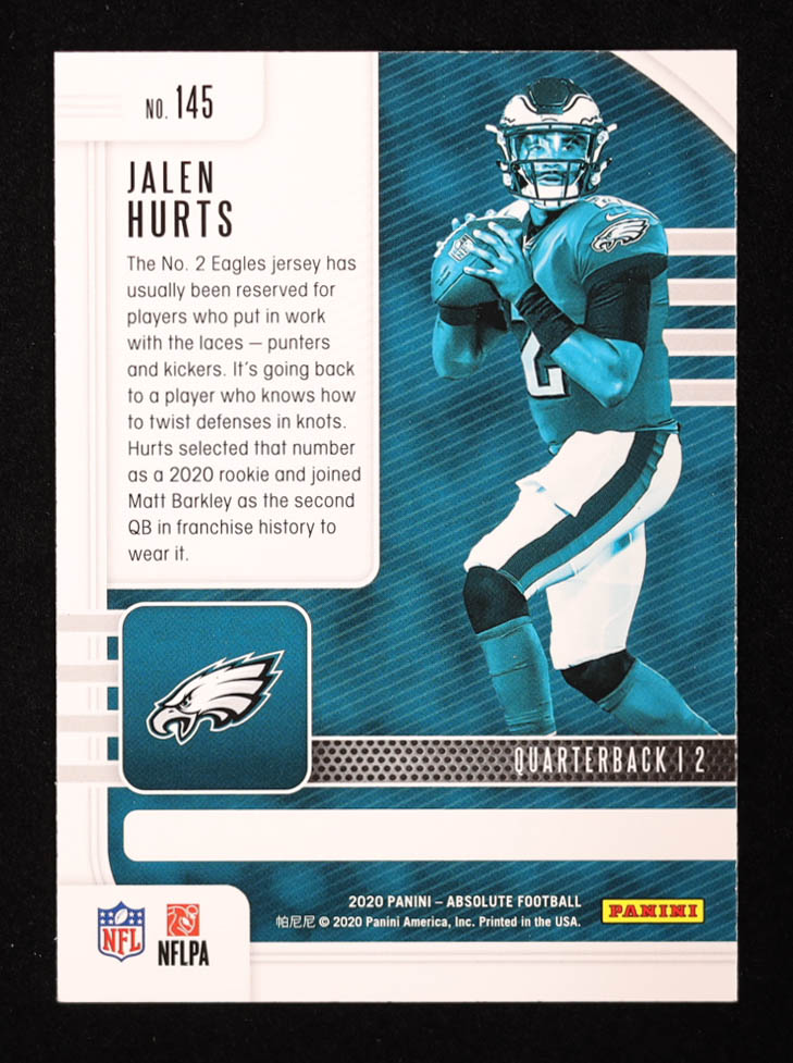 Jalen Hurts 2020 Absolute #145 RC at PristineAuction.com Jalen Hurts 2020 Absolute #145 RC at PristineAuction.com