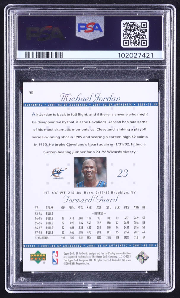 Michael Jordan 2001-02 SP Authentic #90 (PSA 10) at PristineAuction.com Michael Jordan 2001-02 SP Authentic #90 (PSA 10) at PristineAuction.com